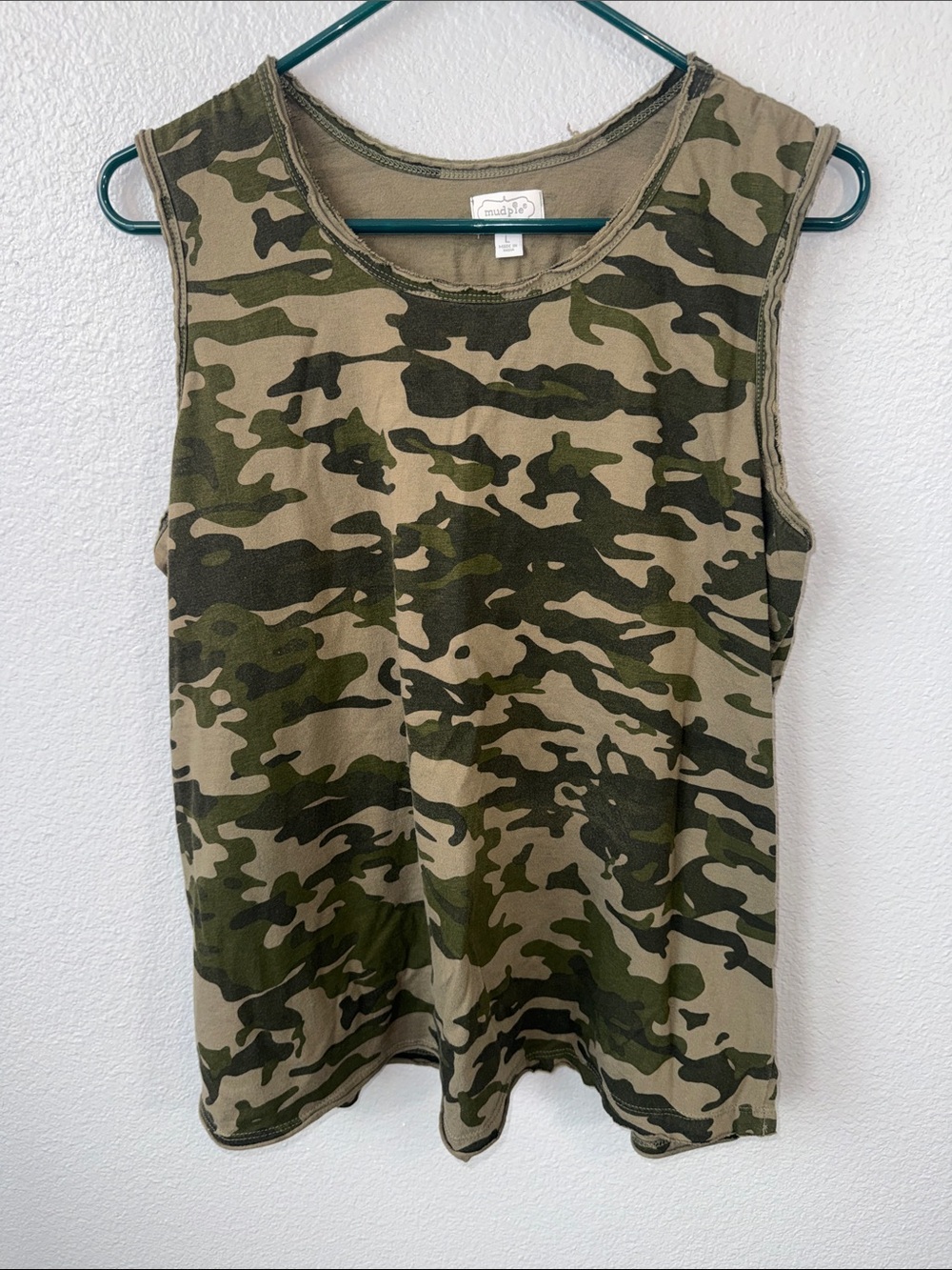 Women’s Camo Distressed Hem Tank
